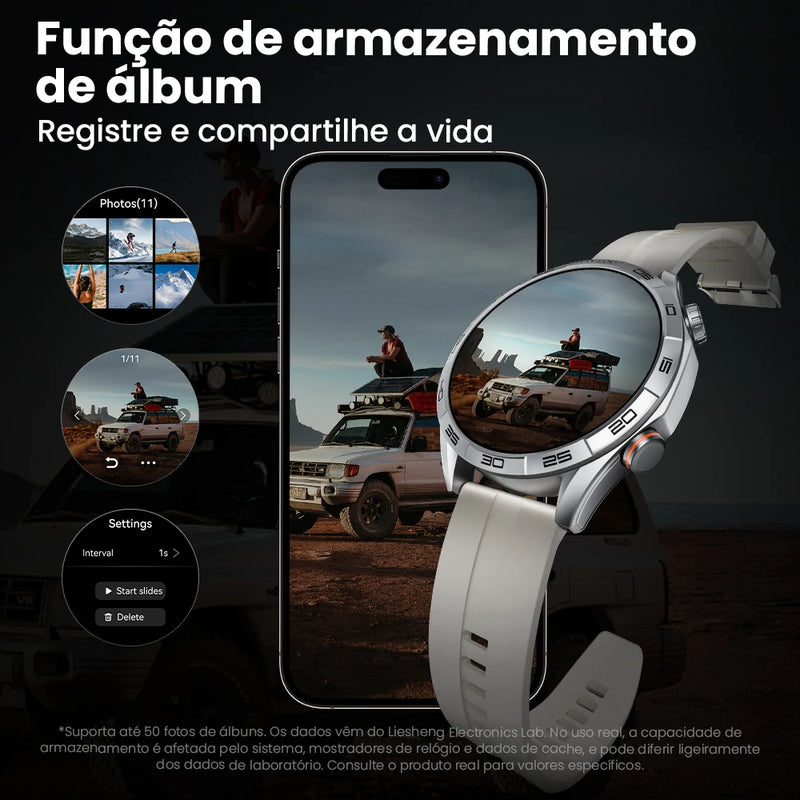 Relógio inteligente Haylou Solar 5 com chamada de voz, tela AMOLED de 1,58'', 60Hz, monitoramento de saúde 24 horas, esportivo, masculino