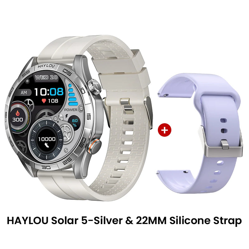 Relógio inteligente Haylou Solar 5 com chamada de voz, tela AMOLED de 1,58'', 60Hz, monitoramento de saúde 24 horas, esportivo, masculino