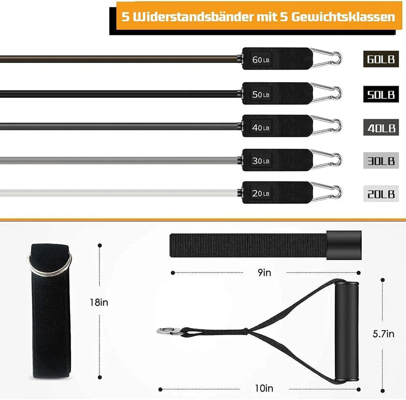 Faixas Elásticas de Resistência, Cordas de Tração e Tensão para Exercícios Físicos em casa