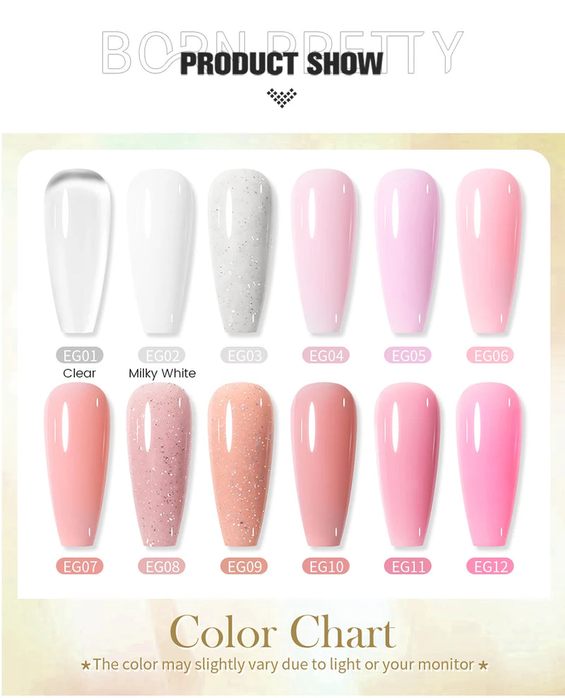 Gel Esmalte para Extensão de Unhas em Acrílico UV - BORN PRETTY