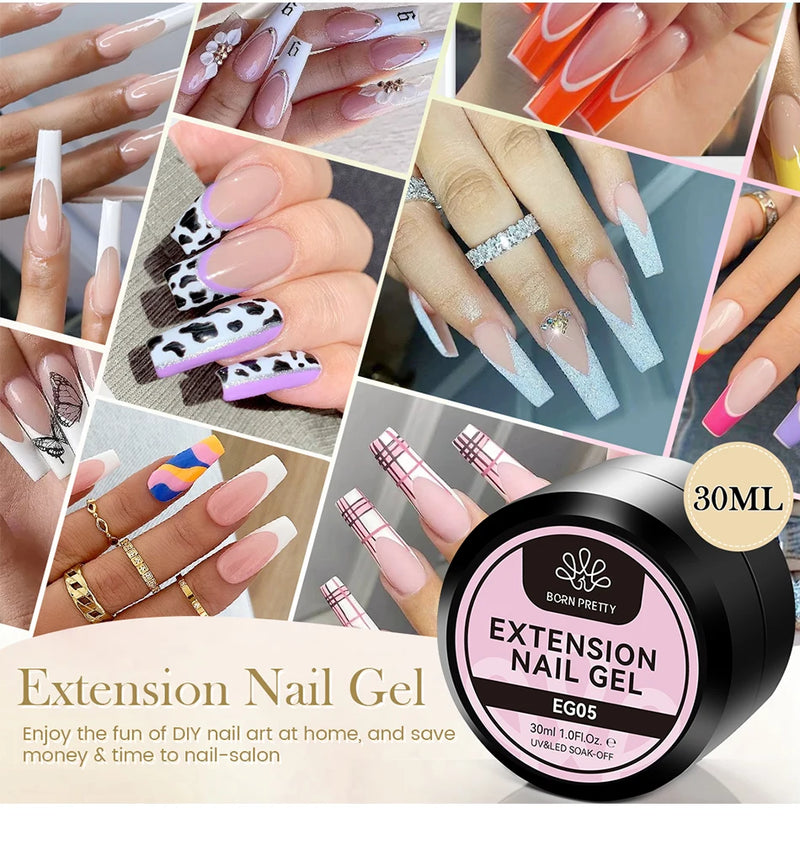Gel Esmalte para Extensão de Unhas em Acrílico UV - BORN PRETTY